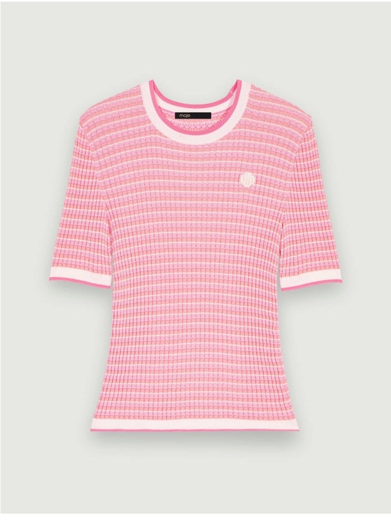 Maje Tops - Maje Pink short sleeve knit shirt